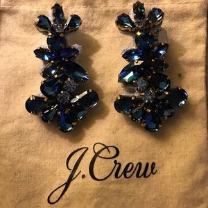 JCrew Blue Crystal drop earrings